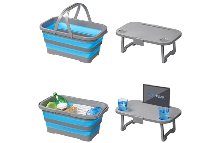 Piknikukorv kaanega ProPlus 370315 kokkupandav korv lauafunktsiooniga 20L