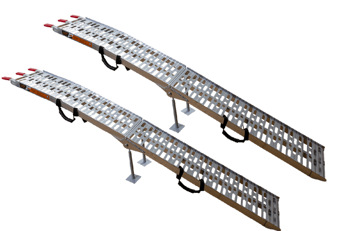 UNITRAILER ALR003 kokkupandavad alumiiniumist haagissuvilate kaldteed 221cm 680kg koos rihma ja toega, 2 tk komplekt