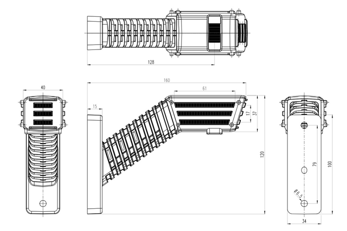 WAŚ 2554L W297.4.1 SPOT LED-gabariidituli, vasak, poomil