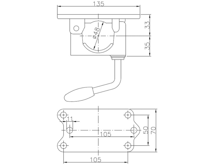 Klamber tugirattale WINTERHOFF KLE48-G malm 48mm