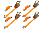 Neljast UNITRAILER 6m/25mm/1t oranžist transpordirihmast koos pingutiga komplekt